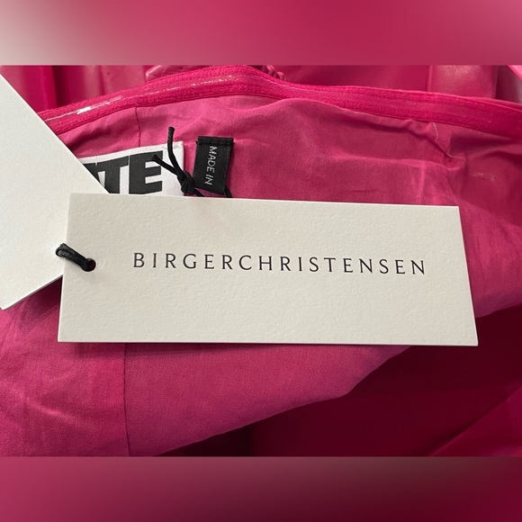 Rotate Herlina Mini Dress Size 8‎ Fuchsia Faux Leather Square Neck NWT - Picture 12 of 16